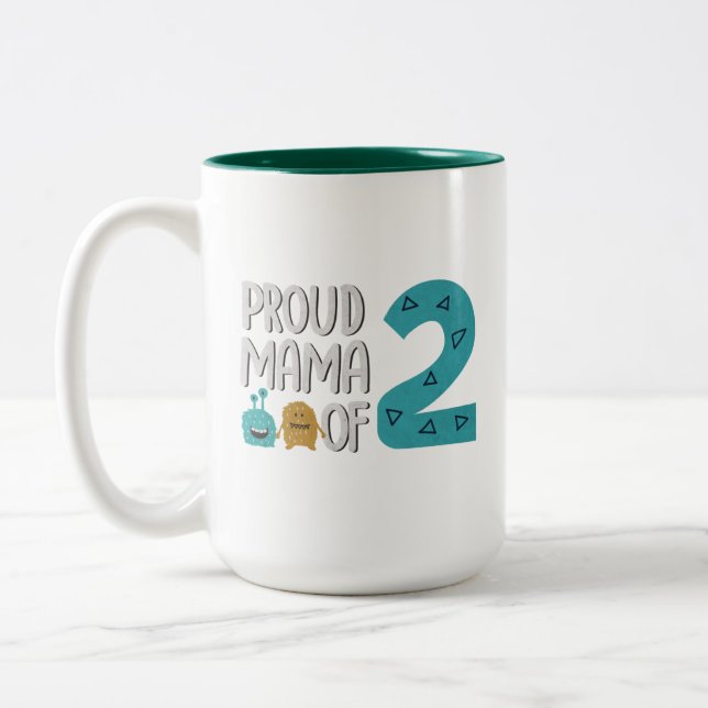 Proud Mama von zwei Zweifarbige Tasse (Links)