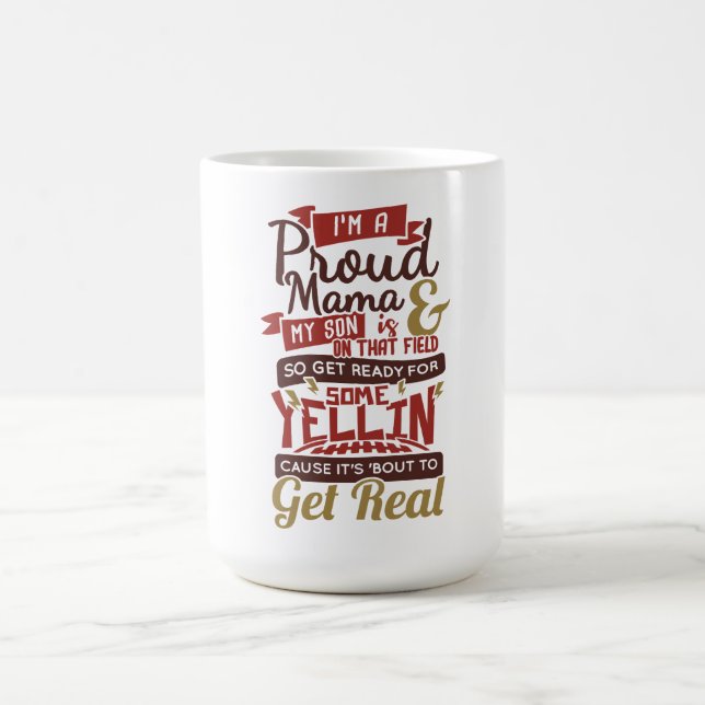 Proud Mama's Game Day Cheer! Kaffeetasse (Mittel)