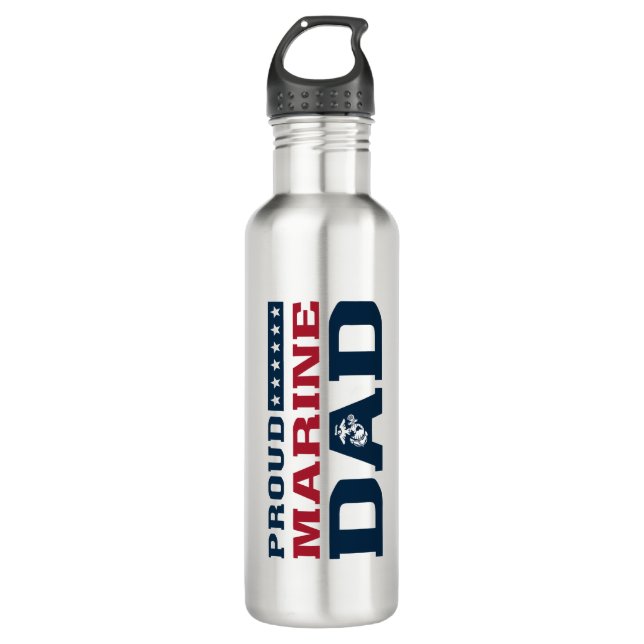 Proud Marine Vater Edelstahlflasche (Vorderseite)