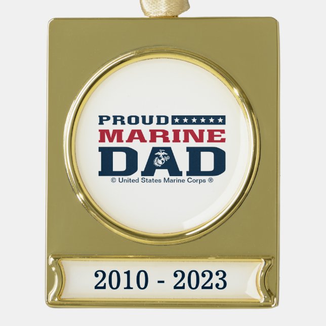 Proud Marine Vater - Farbe Banner-Ornament Gold (Vorderseite)