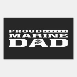 Proud Marine Vater Rechteckiger Aufkleber