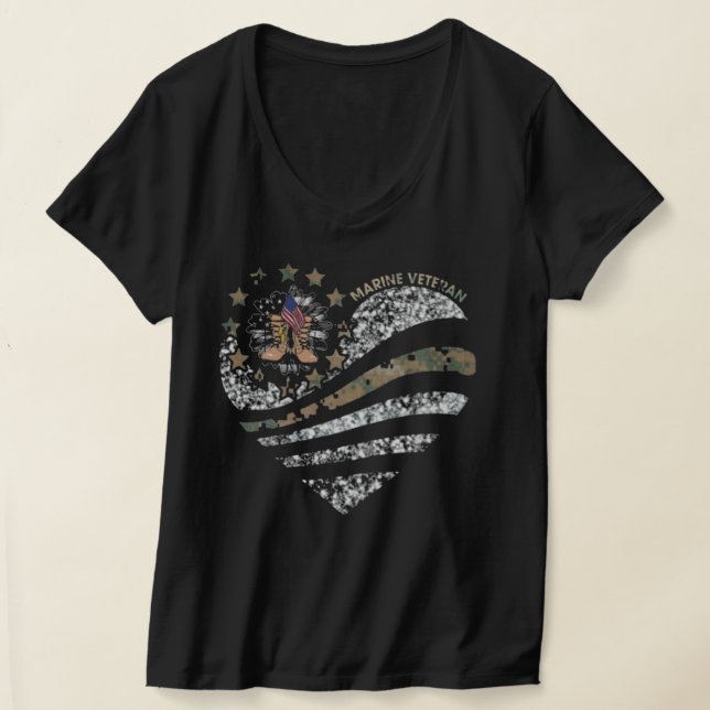 PROUD MARINE VETERAN T-Shirt (Ablage )