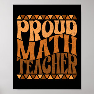 Proud Math Teacher Black History Monat Retro Groov Poster