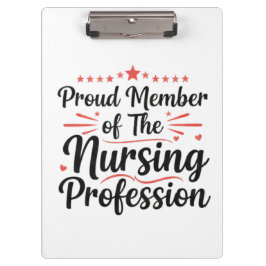 Proud Member Nursing Artistic Personalized Gift Klemmbrett