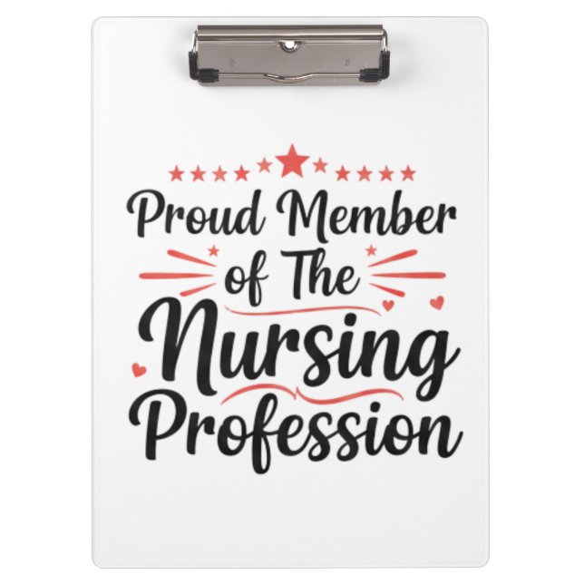  Proud Member Nursing Artistic Personalized Gift Klemmbrett (Vorderseite)