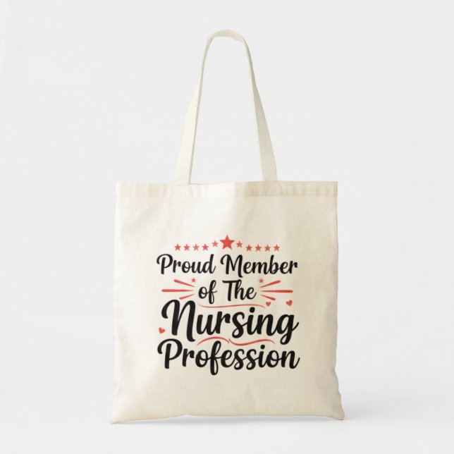 Proud Member Nursing Profession Artistic Art Tragetasche (Vorne)