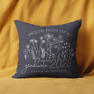 Proud Mom Graduate Blooming Wildflower Modern Kissen