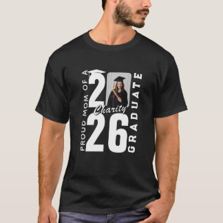 Proud Mom Of 2026 Graduate Custom Photo Graduation T-Shirt