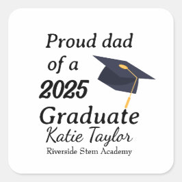 Proud mom of graduate  quadratischer aufkleber