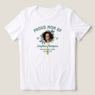 Proud Mom Of Name Floral 2026 Graduation Photo Tri-Blend Shirt