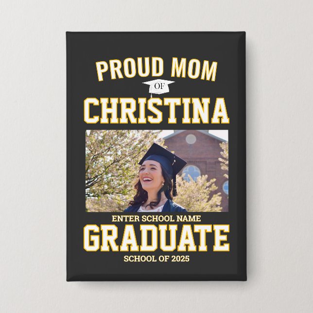 Proud mom parent of student of class of 2025 button (Vorderseite)