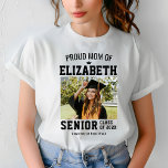Proud Mom Senior Year Graduate Parent Custom T-Shirt<br><div class="desc">Celebrate your child's achievement with the Proud Mother Mom Year Senior Graduate Parent Custom T-Shirt. Perfect for graduation ceremonies,  family gatherings,  or everyday wear,  this personalized tee lets you proudly support your graduate in style. A meaningful keepsake for this special milestone.</div>