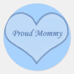 Proud Mommy Stickers, blau Runder Aufkleber