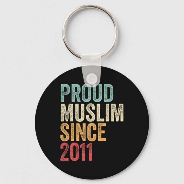 Proud Muslim Since 2011 Embracing Islamic Faith Ne Schlüsselanhänger (Vorderseite)