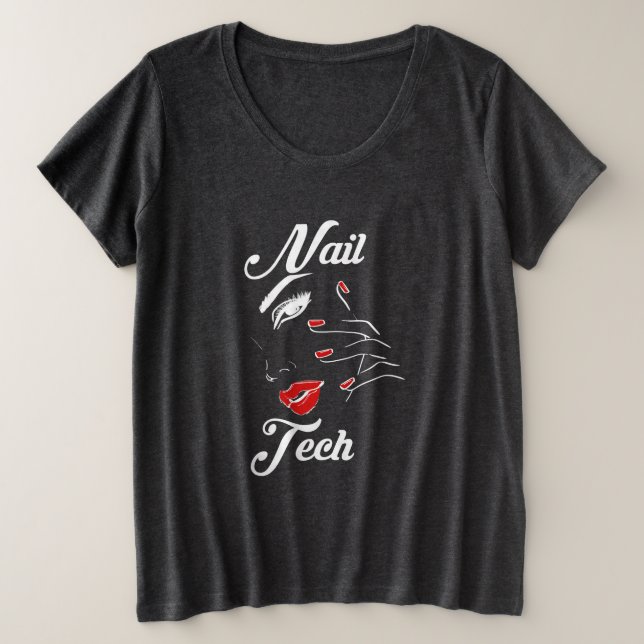 Proud Nail Tech Große Größe T-Shirt (Design vorne)