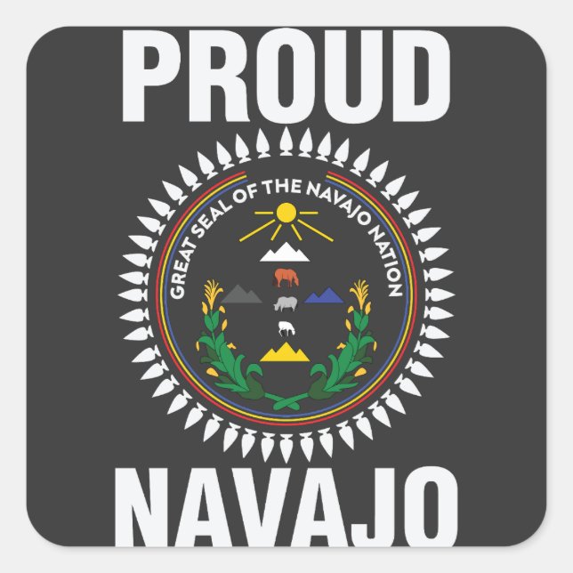 Proud Navajo Nation - großes Siegel des navajo Quadratischer Aufkleber (Vorderseite)