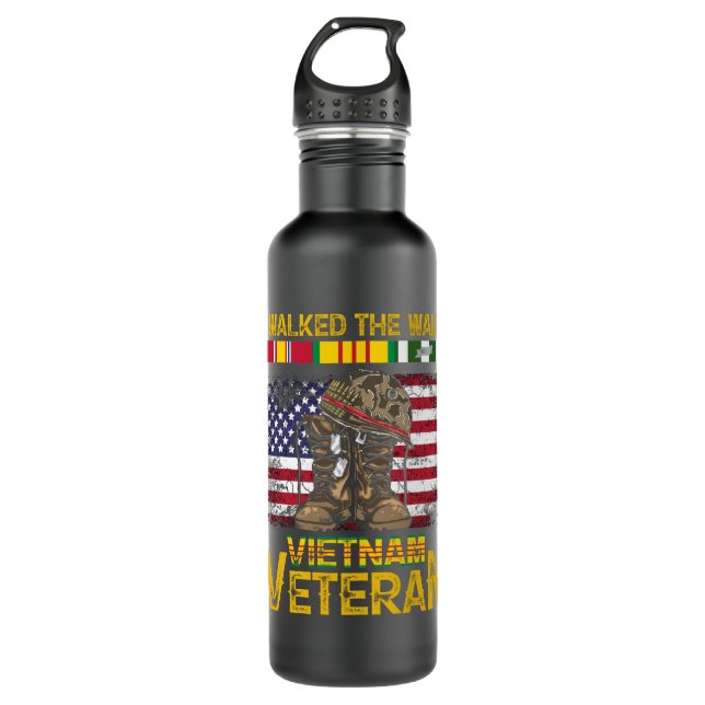 Proud Navy Seabee Vietnam Veteran Edelstahlflasche (Vorderseite)