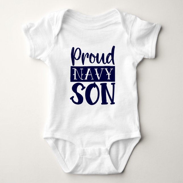 Proud Navy Son Baby Bodysuit Baby Strampler (Vorderseite)