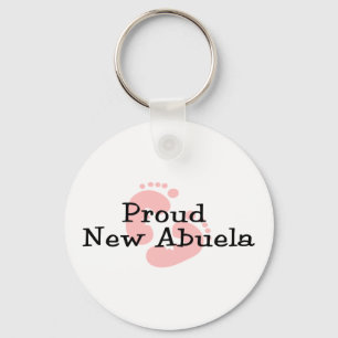 Proud New Abuela Baby Girl Footprints Schlüsselanhänger