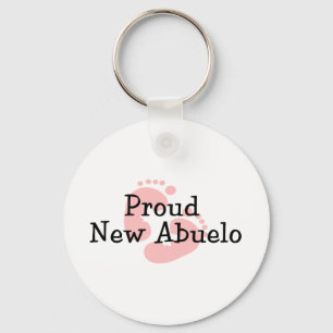 Proud New Abuelo Baby Girl Footprints Schlüsselanhänger