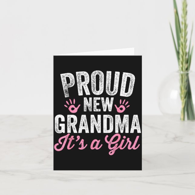 Proud New Grandma It's A Girl Mother Soon To Be Mo Karte (Vorderseite)
