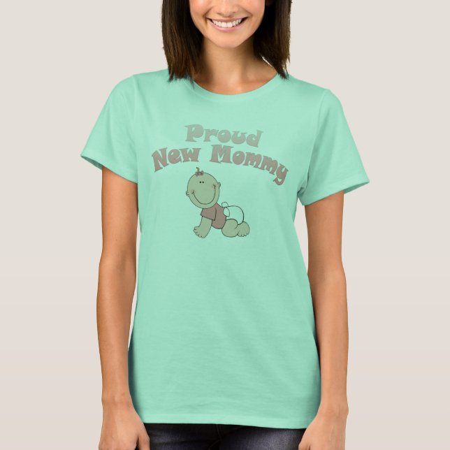 Proud New Mommy, Junge Mutter T-Shirt (Vorderseite)