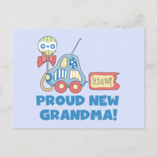 Proud New Oma-It ist ein Boy Tshirts and Gifts Ankündigungspostkarte