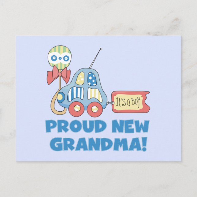 Proud New Oma-It ist ein Boy Tshirts and Gifts Ankündigungspostkarte (Vorderseite)