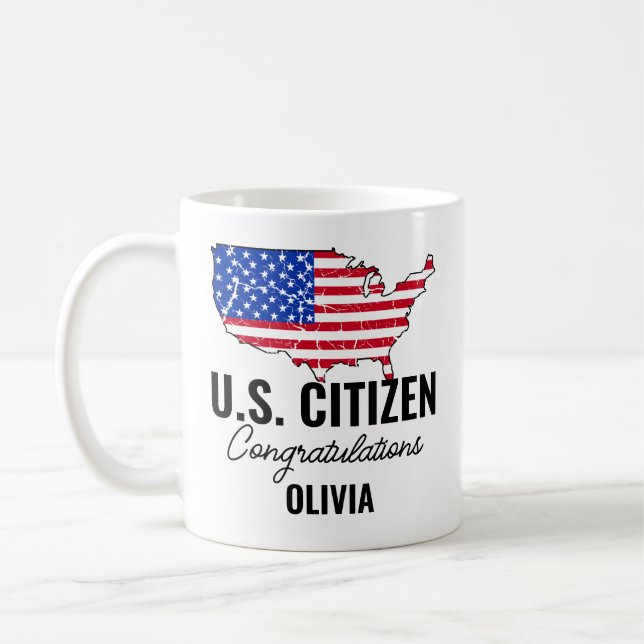 Proud New U.S. Citizen – American Map  Kaffeetasse (Links)