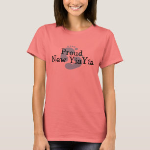 Proud New Yiayia Baby Boy Footprint T-Shirt
