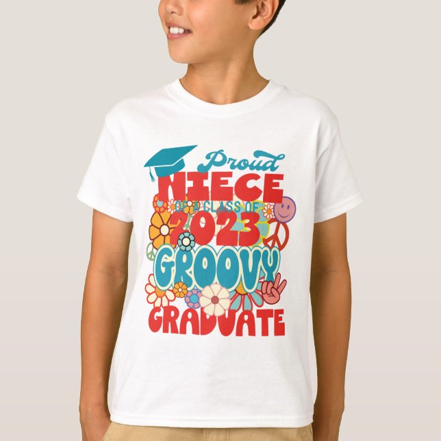 Proud NIECE einer Klasse von 2023 Graduate Retro T-Shirt (Vorderseite)