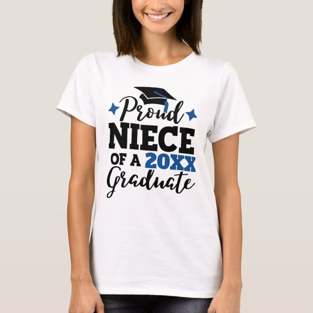 Proud Niece of a 2022 graduate black blue tassel T-Shirt (Vorderseite)