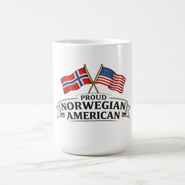 Proud Norwegian American Coffee Mug Kaffeetasse (Mittel)