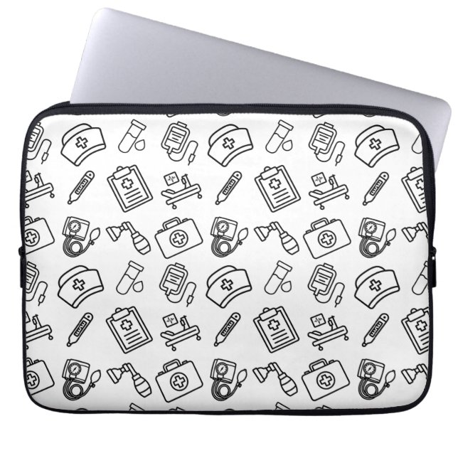 Proud Nurse Icon Pattern Laptop Sleeve (Vorderseite)