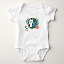 Proud Nurse Mama - Floral Baby Footprint Design Baby Strampler
