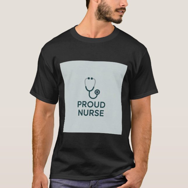 Proud Nurse - minimales medizinisches Design T-Shirt (Vorderseite)