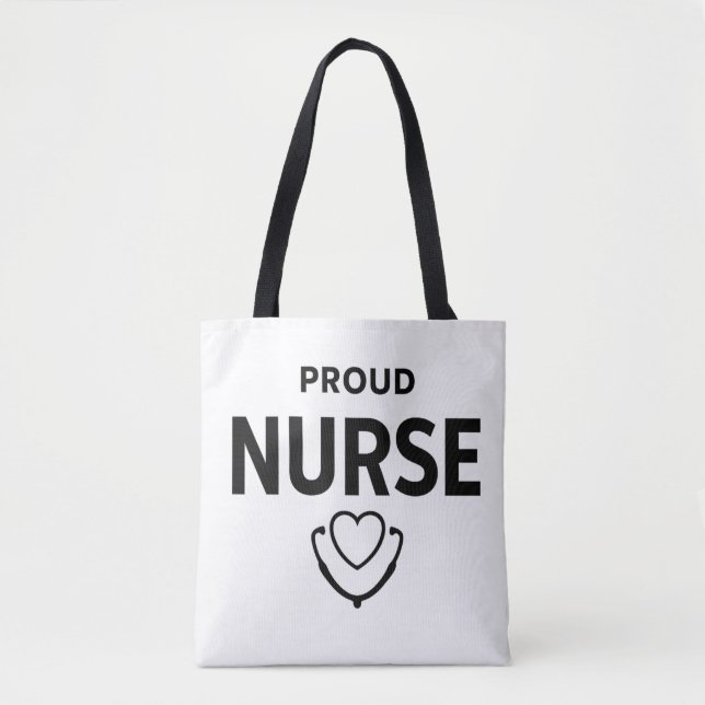 Proud Nurse Tote Bag – Minimal Medical Design (Devant)