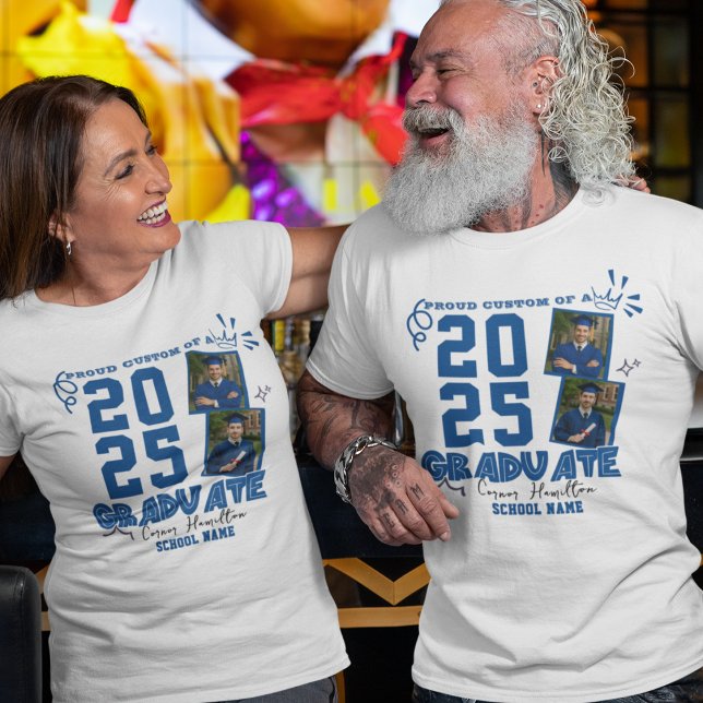 Proud of Custom Foto Abschluss Family Tri-Blend Shirt (Von Creator hochgeladen)