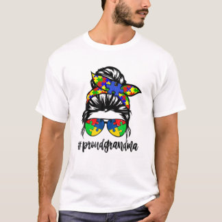 Proud Oma Autismus Sensibilität Messy Bun Women T-Shirt