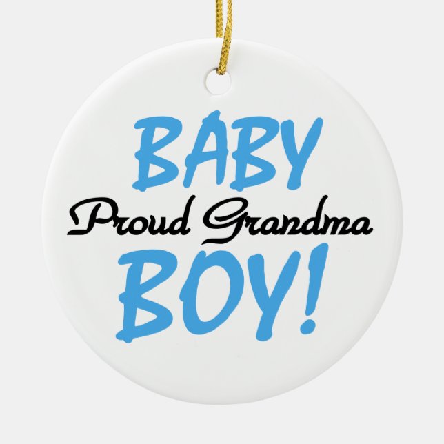 Proud Oma Baby Boy Geschenke Keramikornament (Vorne)