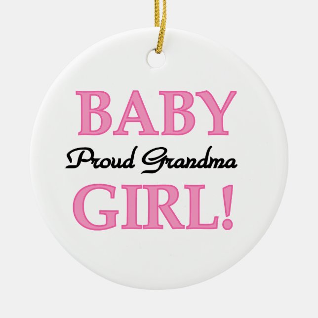 Proud Oma Baby Girl Geschenke Keramikornament (Vorne)