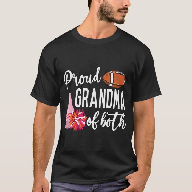 Proud Oma Cheerleader & Football Player T-Shirt (Vorderseite)