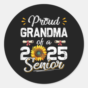 Proud Oma der Frauen mit einer Cl of 2025 Senior R Runder Aufkleber