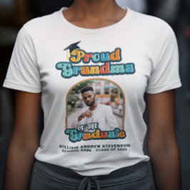 Proud Oma des Graduierten Foto Groovy Retro T-Shirt