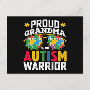 Proud Oma einer Familie des Autismus Kriegers Postkarte