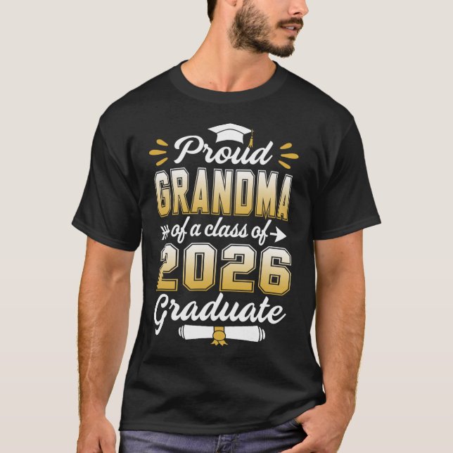 Proud Oma einer Klasse von 2026 Absolventen Senior T-Shirt (Vorderseite)