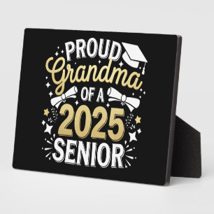 Proud Oma eines Abschlusses mit Abschluss 2025 Gol Fotoplatte