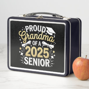 Proud Oma eines Abschlusses mit Abschluss 2025 Gol Metall Brotdose