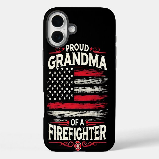 Proud Oma eines Feuerwehrmanns iPhone 16 Plus Hülle (Rückseite)