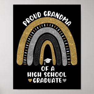 Proud Oma eines High School Graduate Rainbow Poster